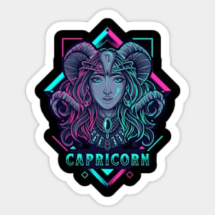 Zodiac CAPRICORN NEON Series Sticker